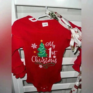 9-12 month baby girl 1st Christmas outfit